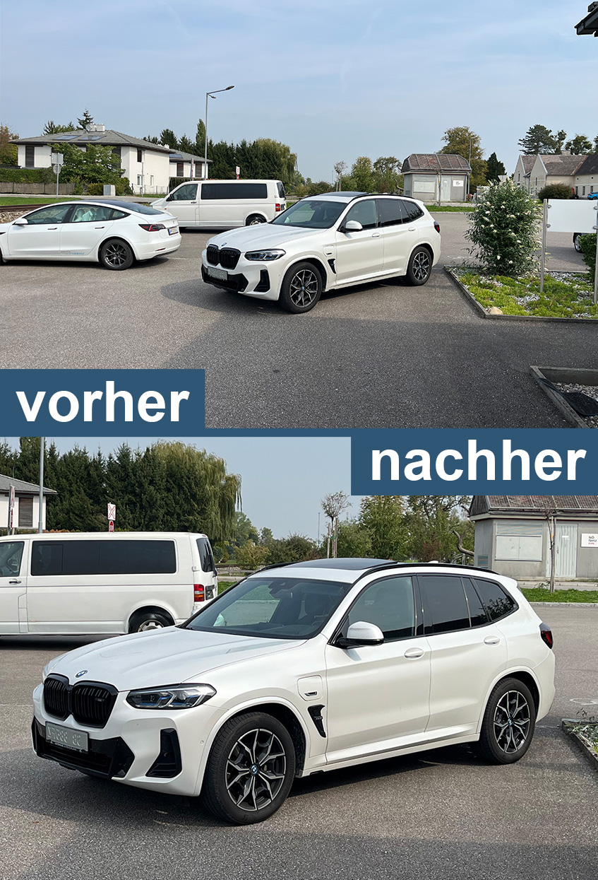 Fotostudio: Zoom, Zuschnitt und Drehung eines Fahrzeugfotos